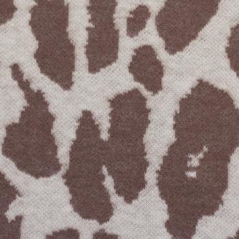 Preview: Jacquard-Jersey Ottoman Emily mit braunem Leo auf Naturweiß